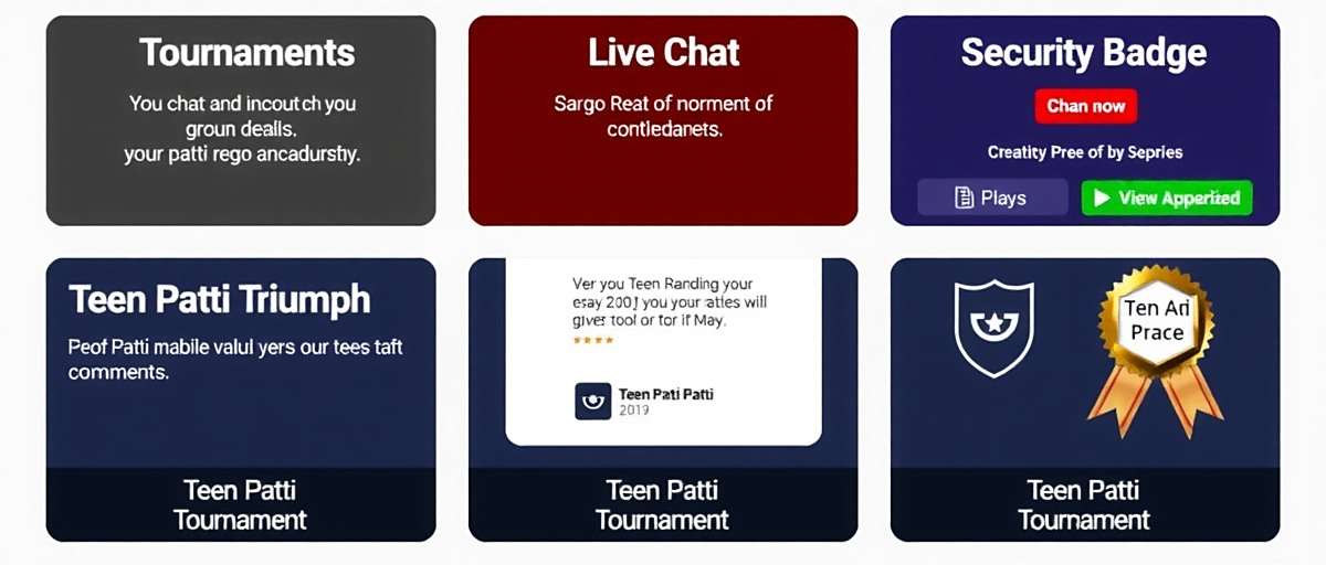 Features of Teen Patti Triumph Teen Patti Triumph features including tournaments, live chat and security badges